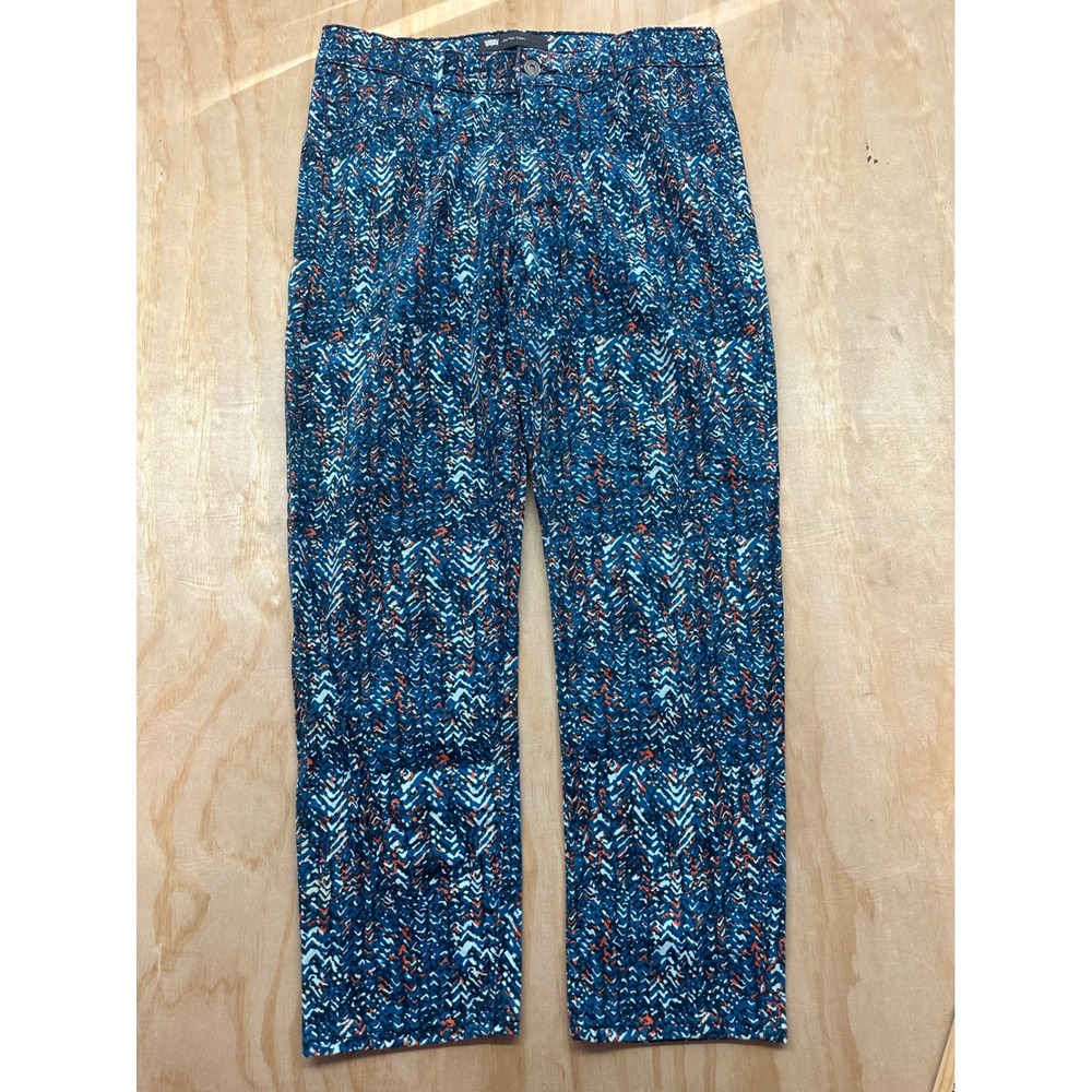 Levis Mid Rise Skinny Jeans Womens 14M W32 L32 Blue Orange Chevron Print Pants
